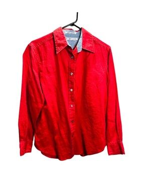 Tommy Hilfiger EUC Bright Red Long-Sleeve Dress Shirt